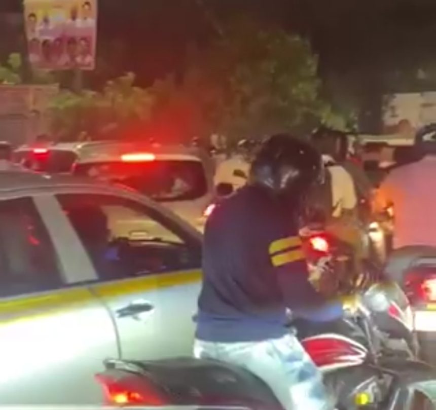 "People stuck in traffic jam near Hindon Airforce Roundabout Ghaziabad"