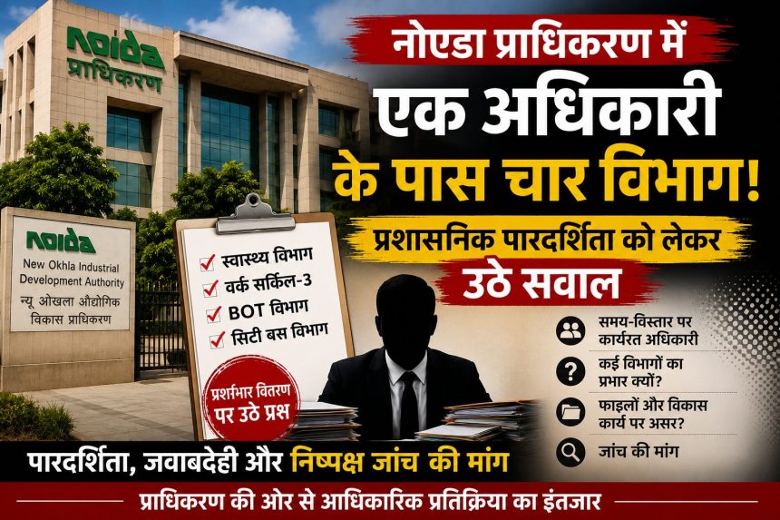 नोएडा प्राधिकरण कार्यालय, आर.के. शर्मा और प्रशासनिक पारदर्शिता को लेकर उठे सवाल